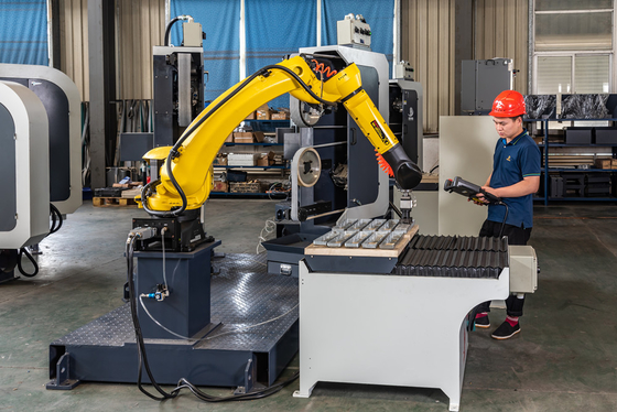 Roboter-Zellmetallputzmaschine 380V des voller automatischer Roboter-polnische System-FUNAC